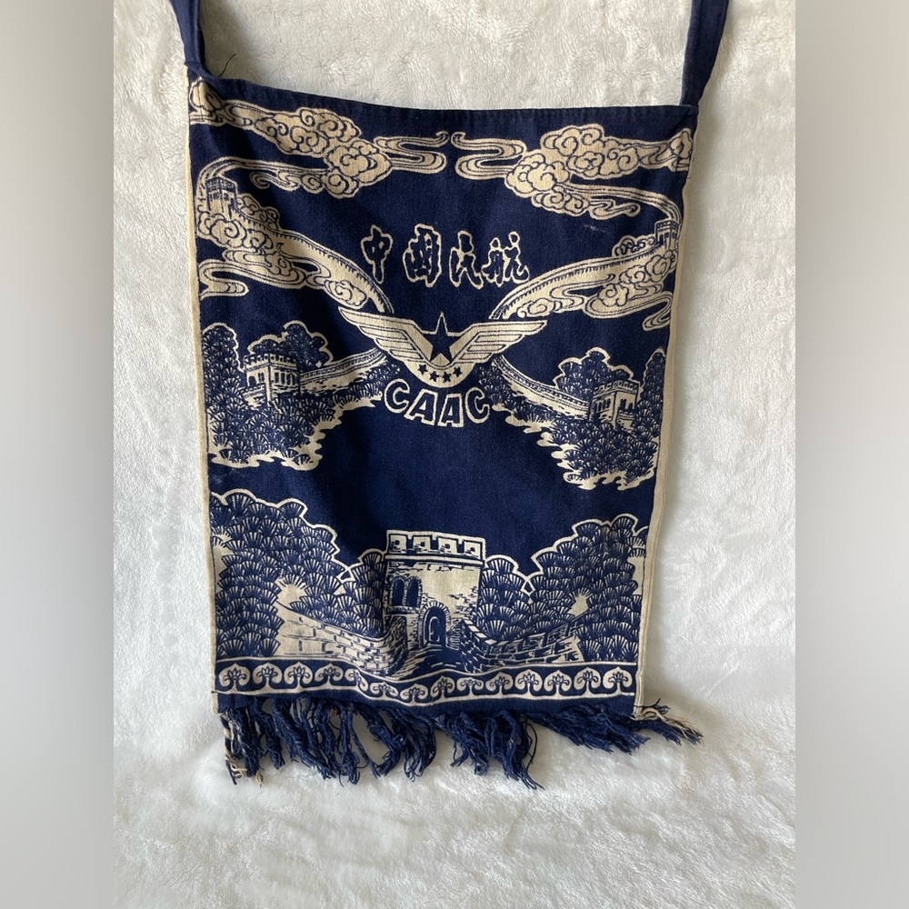 RARE VINTAGE CAAC CIVIL AVIATION ADMINISTRATION OF CHINA AIRLINE TOTE BAG PURSE
